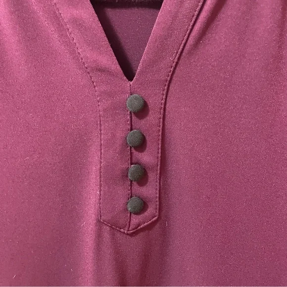 Karl Lagerfeld Paris Burgundy Long Sleeve Top Size XS - Picture 5 of 9